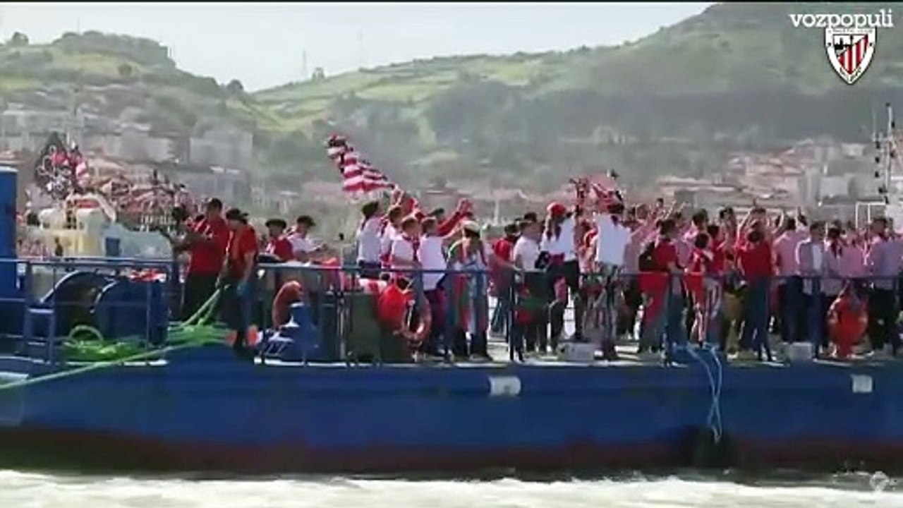 La impresionante salida de la Gabarra del Athletic de Bilbao