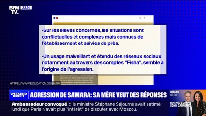 Agression de Samara: les premières conclusions de l'enquête de l'inspection générale de l'Éducation