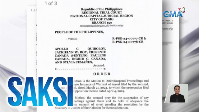 Pastor Apollo Quiboloy, pinaaaresto ng Pasig RTC dahil sa kasong qualified human trafficking | Saksi
