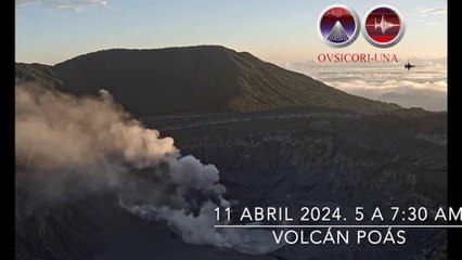 Volcan Poas de 5 00 am a 10 00 am de este jueves 11 de abril