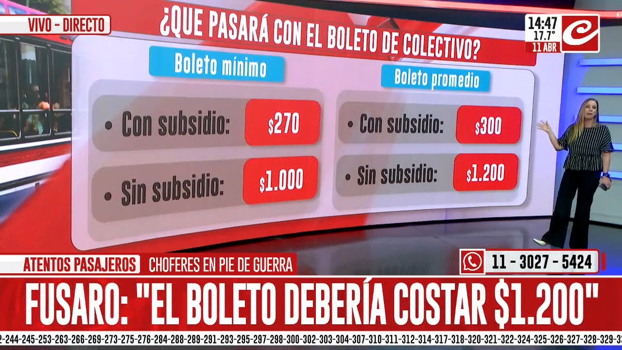 Paro de Colectivos: ¿Cuánto saldría el boleto sin subsidios?