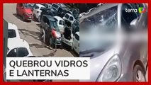 Motorista se enfurece e vandaliza carro que bloqueava saída de estacionamento no DF