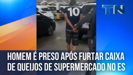 Download Video: Homem é preso após furtar caixa de queijos de supermercado no ES