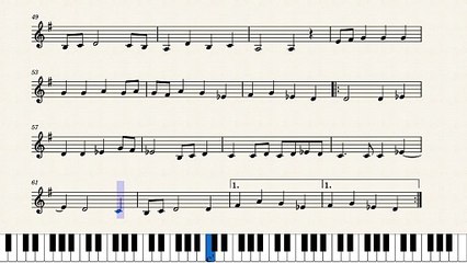 النوتة الموسيقية ,,,,,لمفطع الفناء الاول,,,اغدا القاك يا خوف فؤاد من غدا,,, تدوين ماهر الغمرى