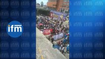 Estudiantes de la Universidad Nacional marchan en Bogotá