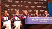 Tennis - La conférence de presse de l'équipe de France de Billie-Jean King Cup avant France/Grande-Bretagne au Portel