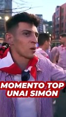 El momentazo de Unai Simón con su cerveza