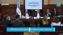 Polémicas declaraciones del senador mileista