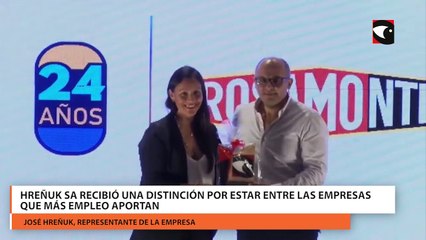 Hreñuk SA  recibió una distinción por estar entre las empresas que más empleo aportan
