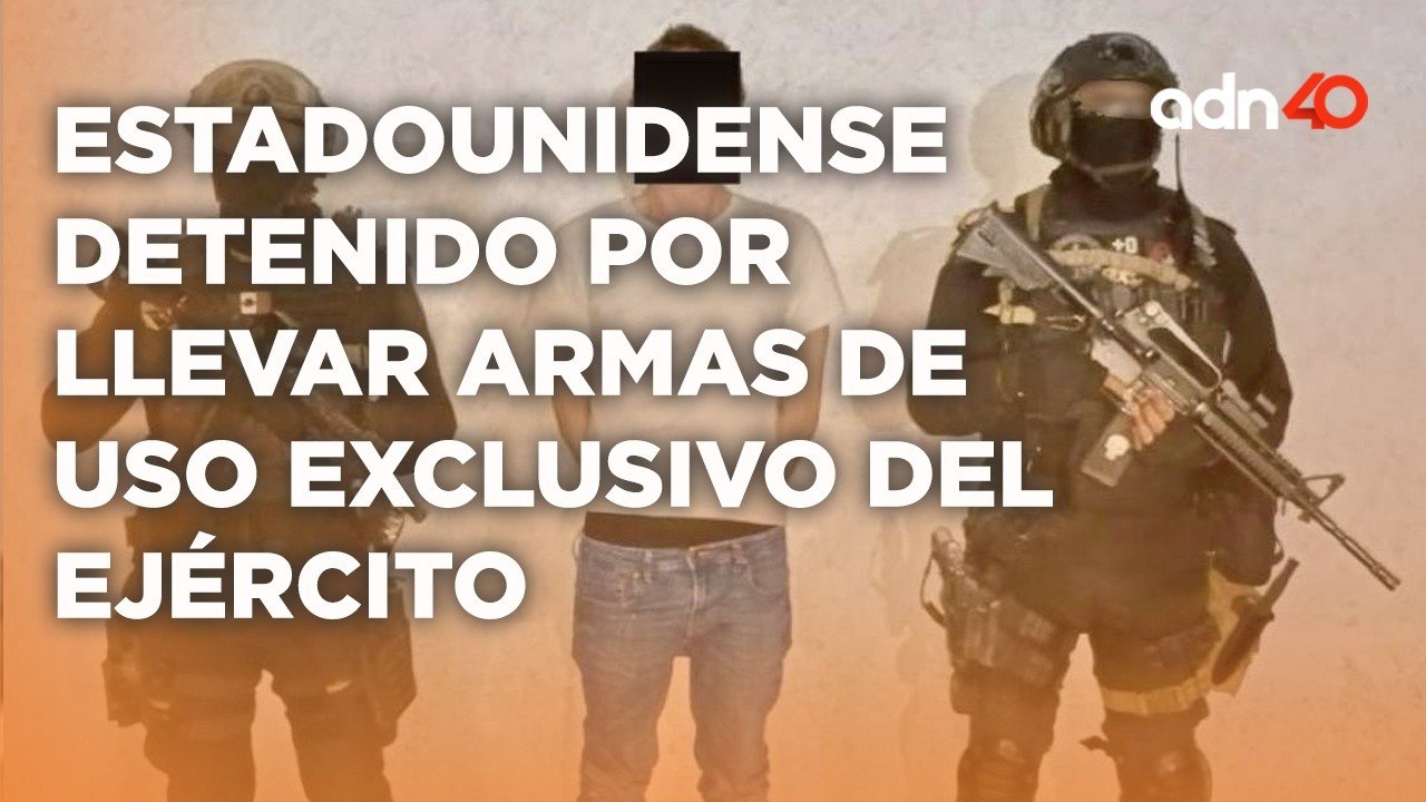 Fue detenido un ciudadano estadounidense que llevaba armas de uso exclusivo del ejército