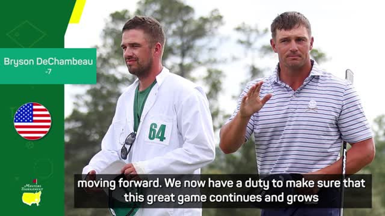 DeChambeau calls on golf to unite after taking early Masters lead