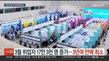 3월 취업자 17만3천명 증가…3년여 만에 최소