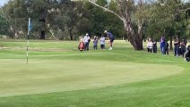 Lucas Herbert chip shot on the par-three sixth hole at 2024 Axedale Pro-Am
