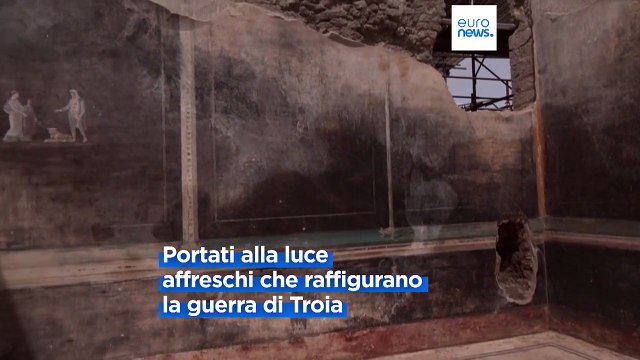 Scoperto a Pompei un salone con affreschi sulla guerra di Troia