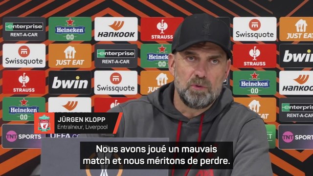 Klopp : “Nous avons joué un mauvais match et nous méritons de perdre”