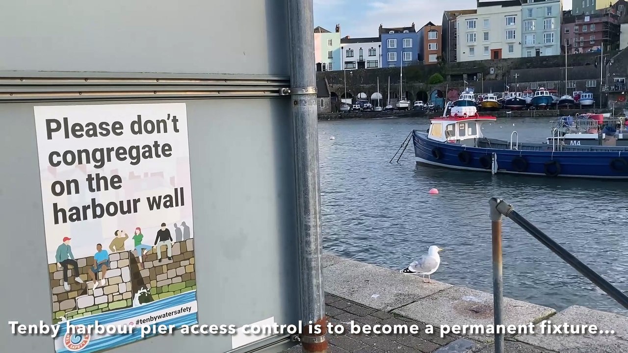 Tenby harbour pier access control to become a permanent fixture to combat 'tombstoning' concerns