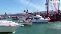 Dos embarcaciones chocan durante la ruta de la gabarra