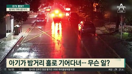 네가 거기서 왜 나와?…밤거리 기어나온 아기