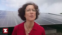Emmanuelle en visite à la centrale photovoltaïque du Port