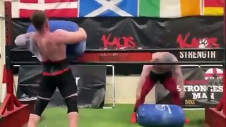 Sunderland coach Tom Owens competing in England's Strongest Man