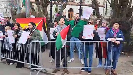 Palestinos Protestan contra Sánchez en Oslo 🇵🇸
