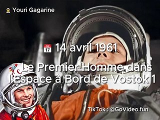 ‍ Youri Gagarine  14 avril 1961  Le Premier Homme dans l'Espace à Bord de Vostok 1