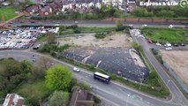 Aerial footage over the Portersfield site, Dudley formerly where Cavendish House stood.