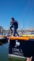 Vendée globe : Manuel Cousin baptise son bateau aux Sables-d'Olonne