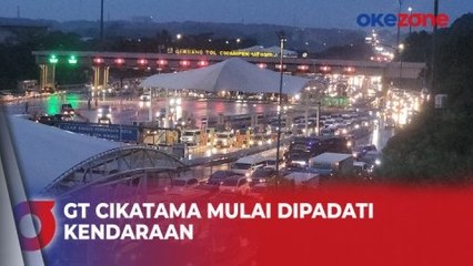 Pantauan Arus Balik, Gerbang Tol Cikampek Utama Mulai Dipadati Kendaraan