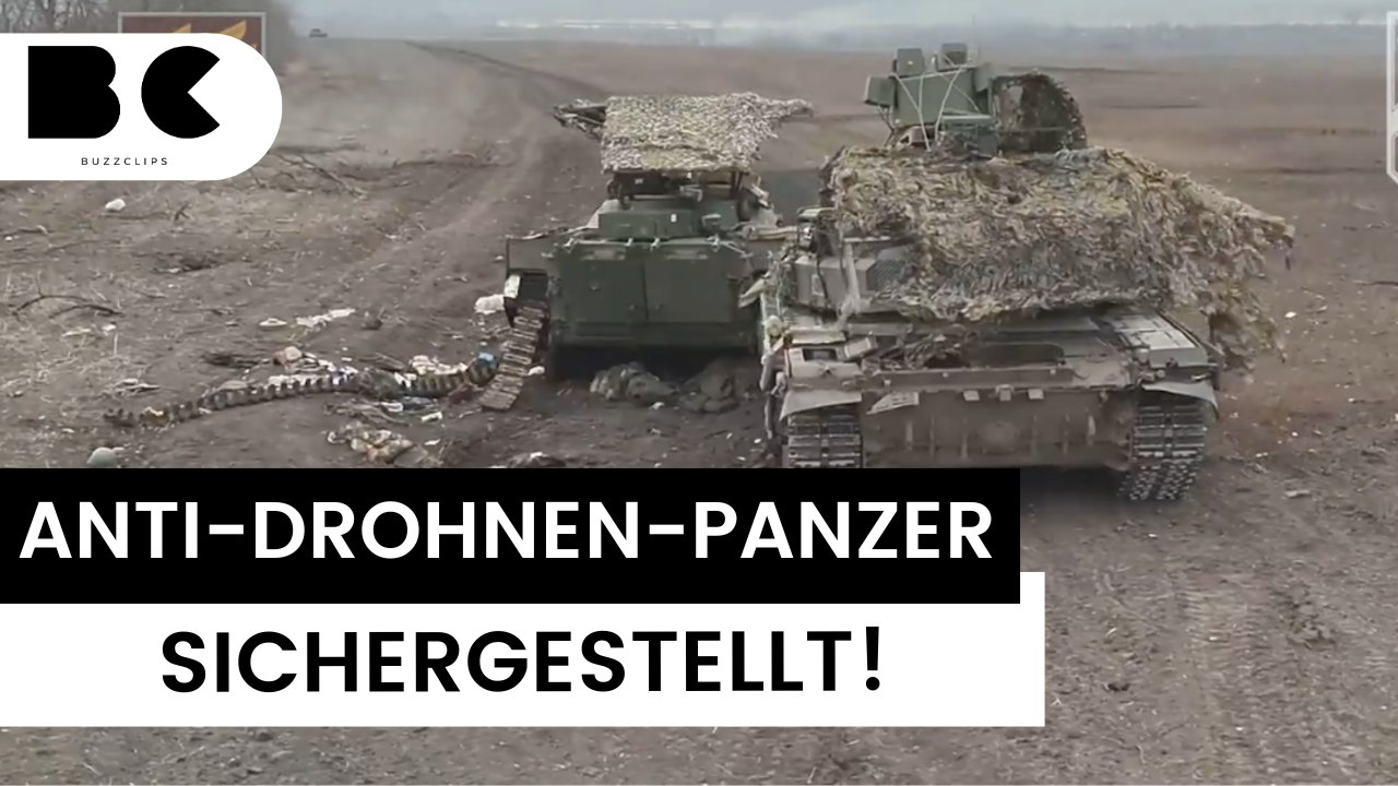 Ukrainer stellen modifizierten russen-panzer sicher