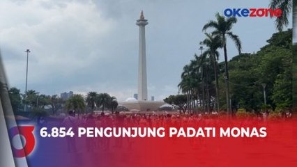 Ribuan Pengunjung Padati Monas pada Libur Panjang Lebaran