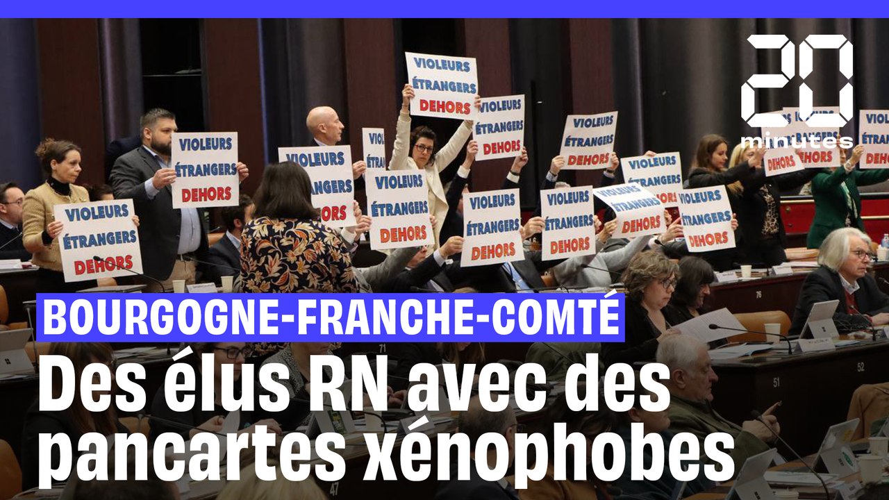 « Violeurs étrangers dehors » : des élus RN brandissent des pancartes xénophobes en conseil régional