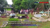 Peziarah Masih Ramai Kunjungi TPU di Kota Depok saat Momen Hari Raya Lebaran