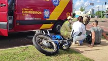 Motociclista fica ferido em colisão na Avenida Tancredo Neves