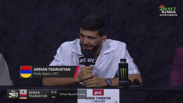 UFC 300 - Tsarukyan : “J’ai hâte de le battre, je vais me battre pour le titre”