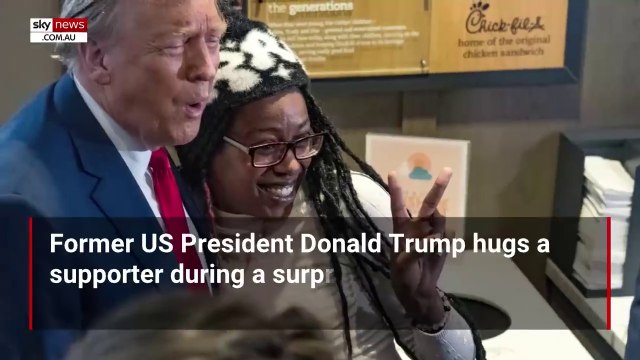 ‘The peoples president’_ Donald Trump hugs supporter during Chick-fil-A stop