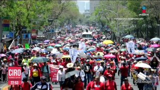 Maestros de la CNTE marcharon del Ángel de la Independencia al Zócalo