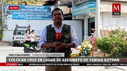 Familiares y amigos de Yanqui Kothan colocan cruz en lugar de su asesinato