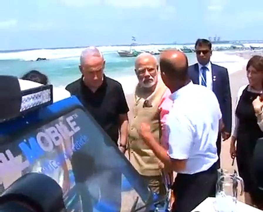 PM Shri Narendra Modi's visit to GALMobile Water Filtration Plant at Dor beach in Israel