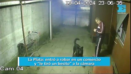La Plata: entró a robar en un comercio y "le tiró un besito" a la cámara