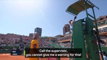 Rune rages at umpire after warning