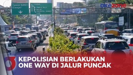 Kepolisian Berlakukan One Way di Jalur Puncak Bogor