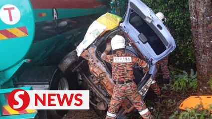 Mother, baby killed in accident with tanker lorry in Johor