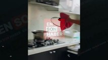 Tencerenin kapağı unutulunca savaş alanına dönen mutfak