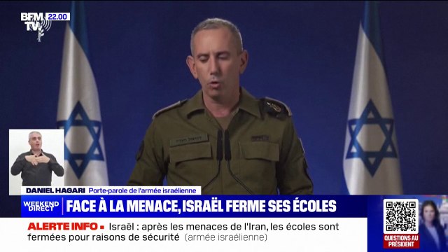 Menace iranienne sur Israël: Dès demain matin, et durant les prochains jours, le système éducatif, les camps et les déplacements prévus n'auront pas lieu , affirme le porte-parole de l'armée israélienne