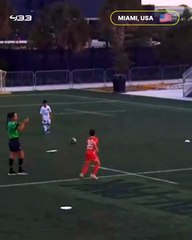 Mateo Messi marca cinco goles en un solo partido.