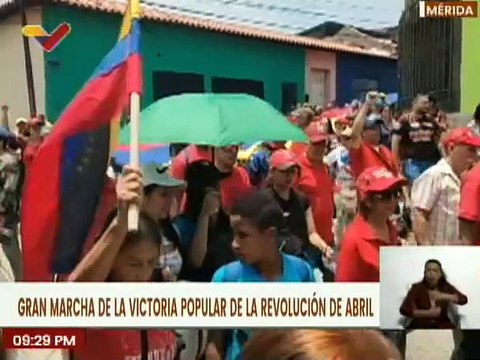 Merideños marcharon para celebrar 22 años de la restitución del Pdte. Hugo Chávez al poder