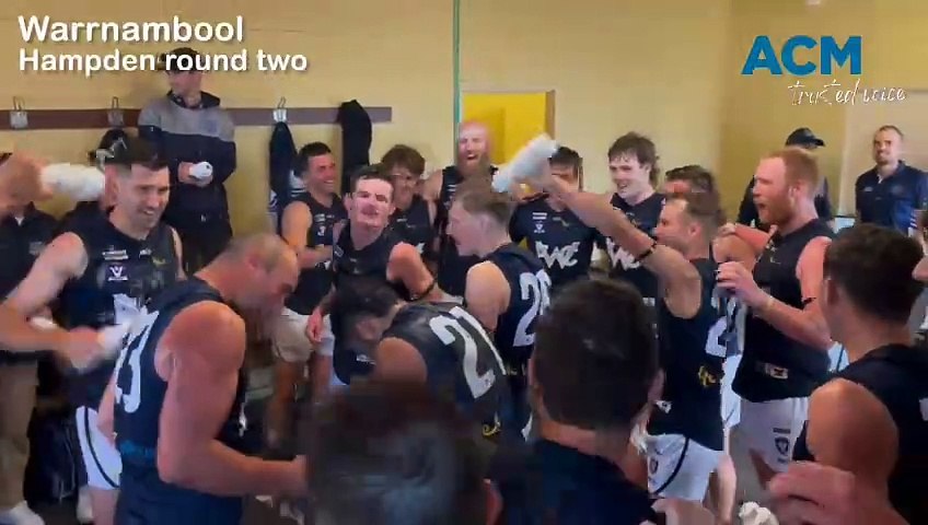 Watch: Warrnambool belts out the song after round two win against Port Fairy