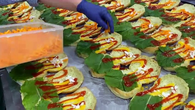 3000 SALES PER DAY！DELICIOUS HOMEMADE BURGER - KOREAN STREET FOOD