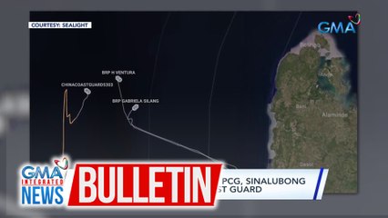 Research vessel at barko ng PCG, sinalubong at binuntutan ng China coast guard | GMA Integrated News Bulletin